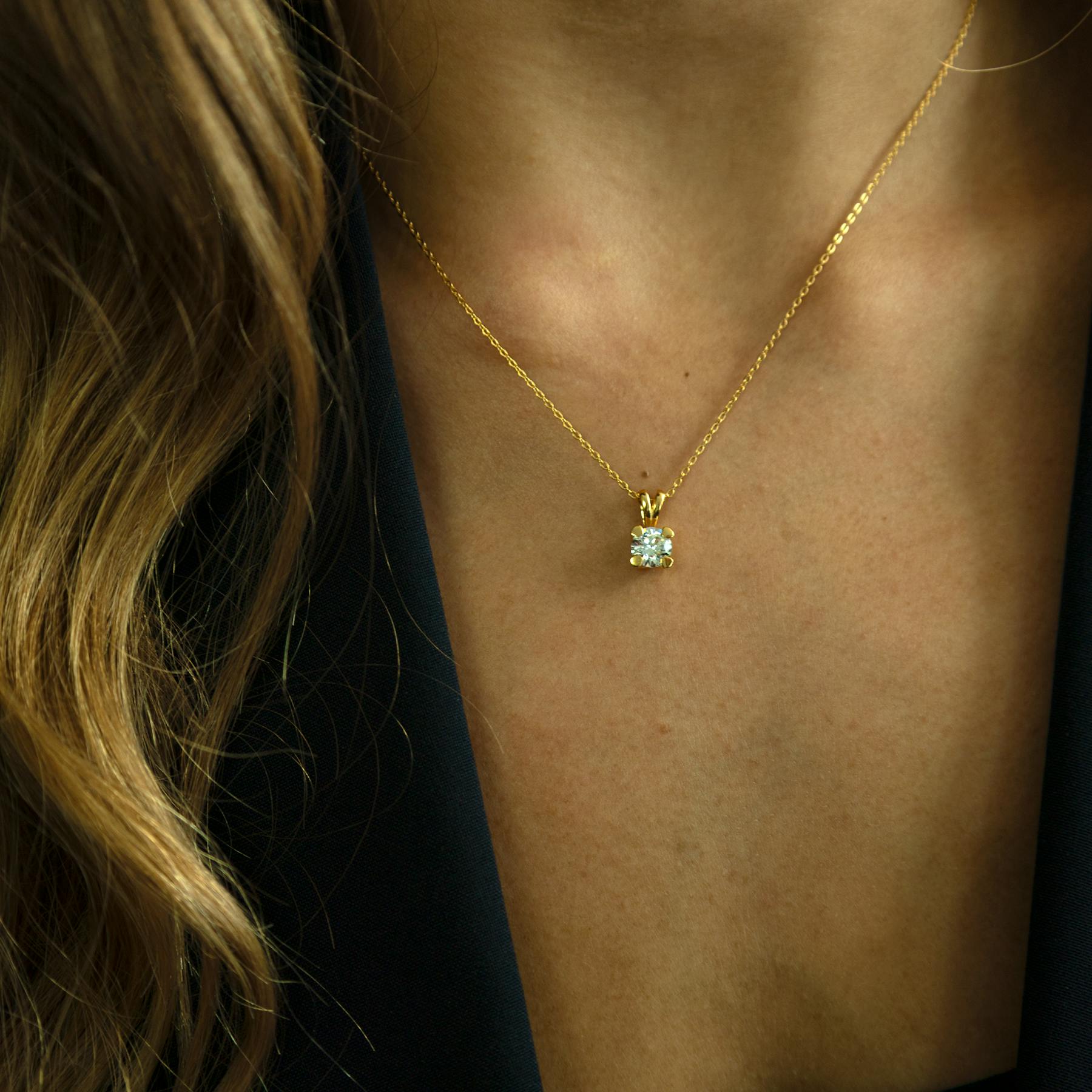 Elya by Aagaard Elya Pendant 8 Carat Gold With 0.75ct W/VS Labgrown Diamond — Hänge